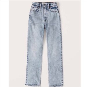Abercrombie 90s ultra high rise straight jeans acid wash
